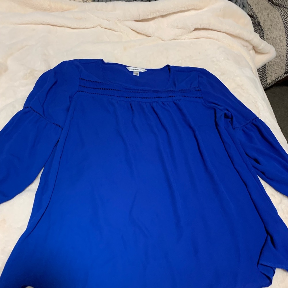 Royal blue flounce top